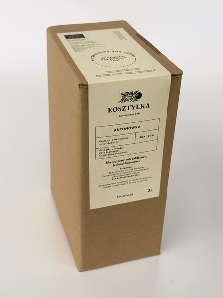 Antonówka - sok ekologiczny karton 3 litry